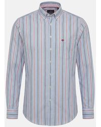 Fynch-Hatton - Washed Oxford Stripe Shirt New Breeze - Lyst