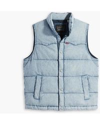Levi's - Levi's Western Snap Button Puffer Gilet With Pockets - Lyst