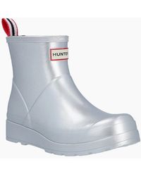 HUNTER - Play Short Boot Metallic Rubber Wellington Boots - Lyst