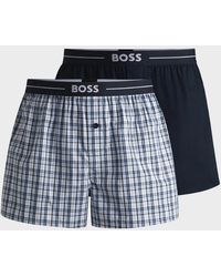 BOSS - Boss Boxer 2-Pack Cotton Pyjama Shorts With Logo Waistbands - Lyst