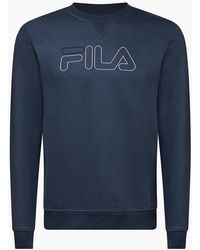 Fila - Jude Logo Print Crew Neck Ribbed Collar Sweatshirt - Lyst