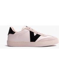 Victoria - Berlin Faux Leather & Split Trainers Negro - Lyst