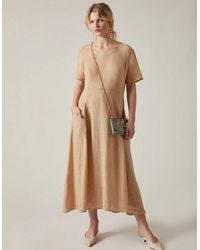 James Lakeland - Sand Linen Midi Dress - Lyst