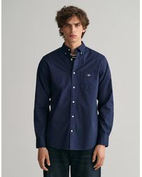 GANT - Regular Fit Long Sleeve Poplin Shirt - Lyst
