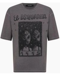 DSquared² - El Graphic Loose Fit T-Shirt Charcoal - Lyst