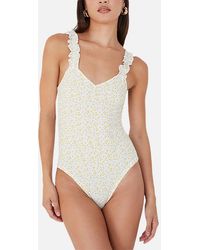 Brave Soul - Sydny Bodysuit Lettuce Hem Strap Ladies Floral Sexy Body Top - Lyst