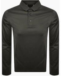 Emporio Armani - Cotton Long Sleeve Polo Shirt - Lyst
