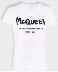 McQueen - Graffiti Logo Short-Sleeve T-Shirt - Lyst