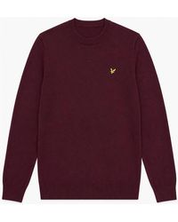 Lyle & Scott - Lyle & Scott Merino Crew Neck Jumper Burgundy - Lyst