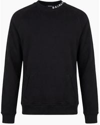 Balmain - Collar Logo Print Sweatshirt - Lyst