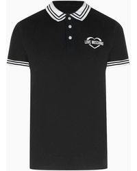 Love Moschino - Twin Tipped Collar Love Logo Polo Shirt - Lyst