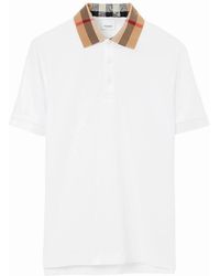 Burberry - Vintage Check Print Collar Polo Shirt - Lyst