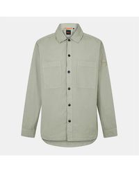 BOSS - Solid Patterned Shirt Collared Shirt Jacket - Lyst