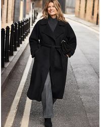 Live Unlimited London - Wool Blend Belted Coat - Lyst