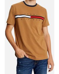 Tommy Hilfiger - T Shirts Crew Neck Signature Stripe Summer Cotton Tino Tee - Lyst