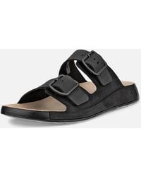 Ecco - Cozmo Nubuck Two-Strap Sandals - Lyst