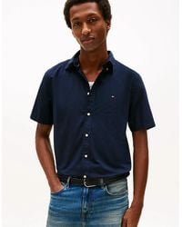 Tommy Hilfiger - Core Flex Poplin Solid Short Sleeve Shirt - Lyst