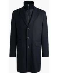 BOSS - Hyde Solid Patterned Flap Pocket Over Coat - Lyst