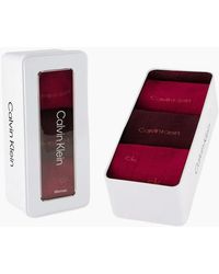 Calvin Klein - 3-Pack Allover Logo Socks Gift Tin, Berry - Lyst