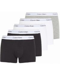 Calvin Klein - 5-Pack Icon Stretch Cotton Boxer Trunks, Heather - Lyst