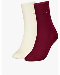 Tommy Hilfiger - 2 Pack Crew Socks Deep Rouge - Lyst