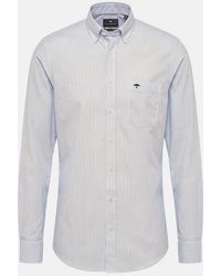 Fynch-Hatton - Washed Oxford Bengal Stripe Button Down Shirt New Breeze - Lyst
