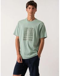BOSS - Boss Tee Interlock-Cotton T-Shirt With Circle Artwork - Lyst