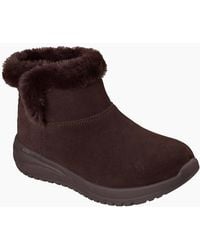 Skechers - On-The-Go Stellar Cozy Step Leather Winter Ankle Boots - Lyst