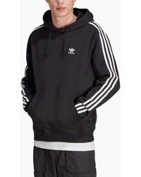 adidas - Originals 3-Stripes Pullover Hoodie Winter Fleece Hooded Sweatshirt - Lyst