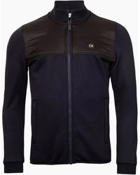 Calvin Klein - Solid Patterned Full Zipper Ribbed Cuff Zipped Pocket Jacket - Lyst