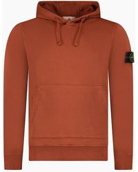 Stone Island - Cotton Hoodie Sweatshirt Brick - Lyst