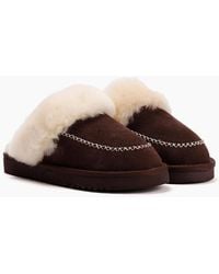 Osprey - London The Celeste Suede Chocolate Slippers - Lyst