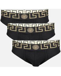 Versace - 3-Pack Greca Border Briefs - Lyst