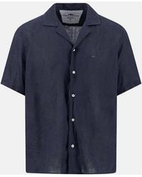 Fynch-Hatton - Pure Linen Lapel Collar Short Sleeved Shirt - Lyst