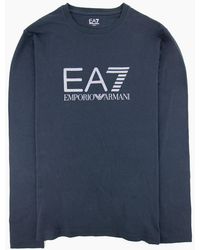 EA7 - Large Logo Long Sleeve T-Shirt Darkslate - Lyst