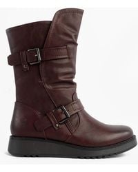 Heavenly Feet - Hannah4 Mid Calf Boots Burgundy - Lyst