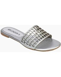 XY London - Ladies Abbie Diamante Cut Out Flat Sliders - Lyst