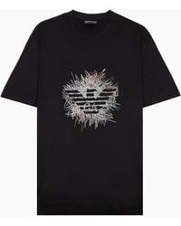 Emporio Armani - Graphic Embroidered Logo T Shirt - Lyst