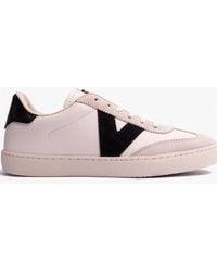 Victoria - Berlin Faux Leather & Split Trainers Negro - Lyst