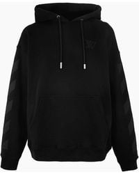 Off-White c/o Virgil Abloh - Hooded Neck Long Sleeve Oversize Sweatshirt - Lyst