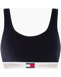 Tommy Hilfiger - Velour Logo Bralette, Desert Sky - Lyst