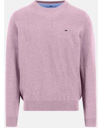 Fynch-Hatton - Fine Knit Cotton Crewneck Sweater Magnolia - Lyst
