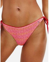 Tommy Hilfiger - Reversible Swim Side Tie Bikini Bottom, Logo Ww Aop - Lyst