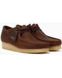 Clarks - Wallabee Beeswax Lace-Up Shoes - Lyst