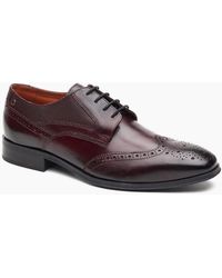 Base London - London Steeple Brogue Leather Burnt Brogues Shoes - Lyst