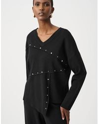 Joseph Ribkoff - Asymmetric Sweater With Metal Stud Detail - Lyst