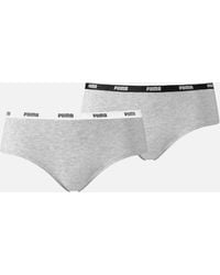 PUMA - 2-Pack Classic Logo Low-Rise Hipster Briefs, Melange - Lyst