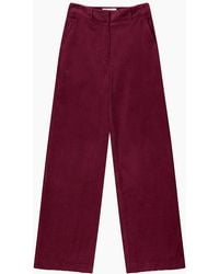 Ro&zo - Petite Burgundy Cord Wide Leg Trousers - Lyst