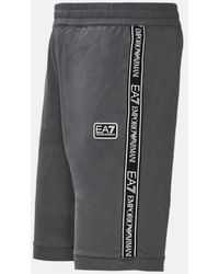 EA7 - Tape Logo Cotton Short - Lyst