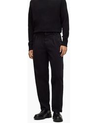 BOSS - Tulsa Solid Patterned Straight Chinos - Lyst